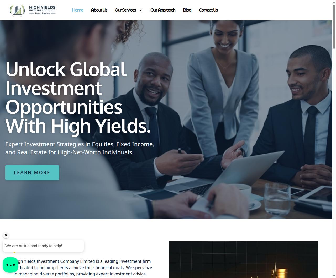 Screenshot of the High Yields project