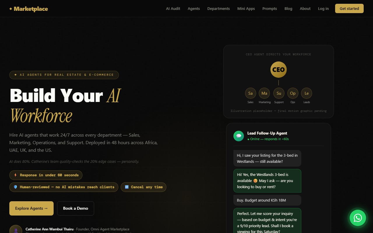 Screenshot of the Omni Agent Marketplace project