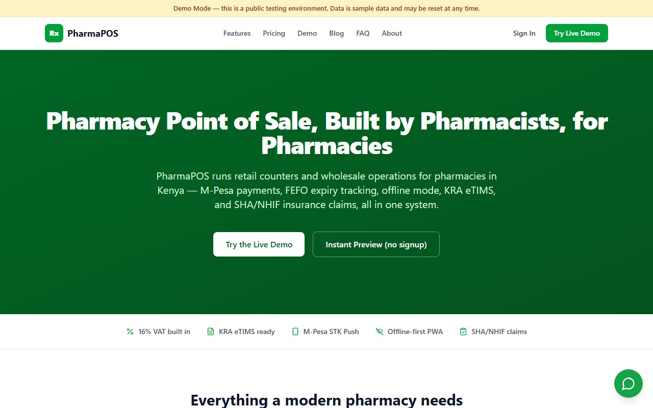 Screenshot of the PharmaPOS project