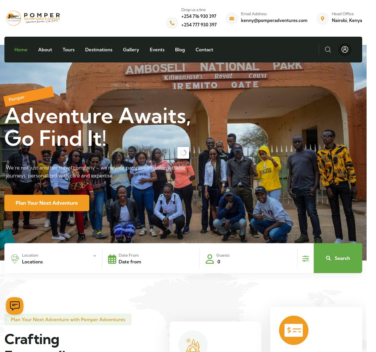 Screenshot of the Pomper Adventures project