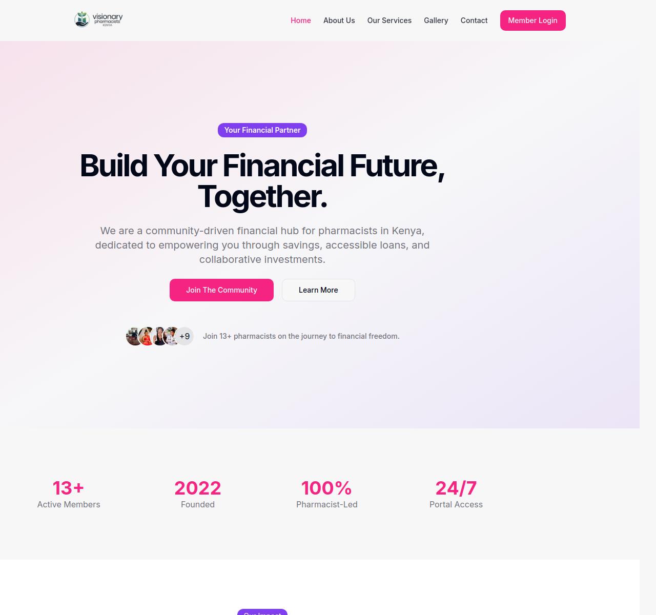 Screenshot of the Visionaries project