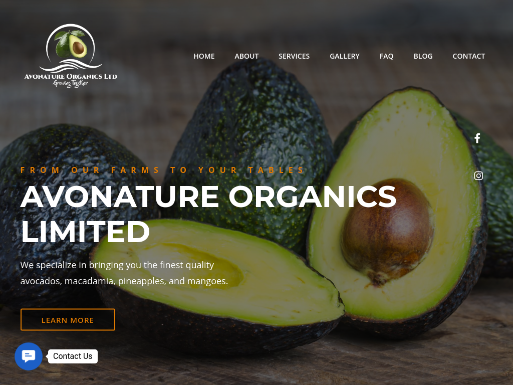 Screenshot of the Avonature E-commerce project
