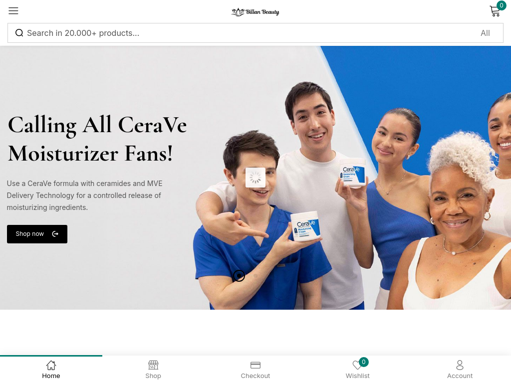 Screenshot of the Billan Beauty E-commerce project