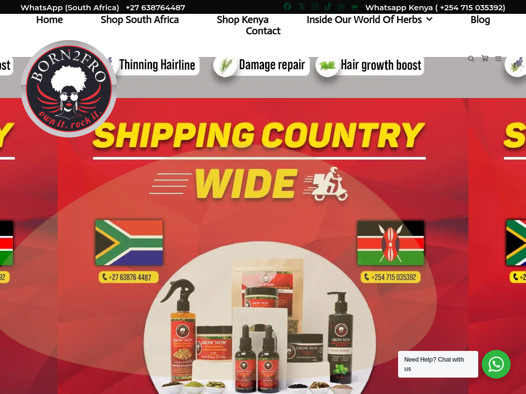 Screenshot of the Born2Fro E-Commerce Website project