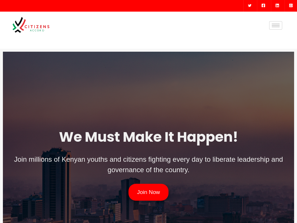 Screenshot of the Citizens Accord Political Party project