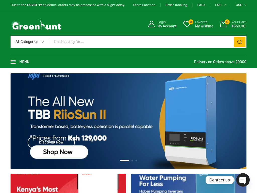 Screenshot of the Greenhunt Energy project