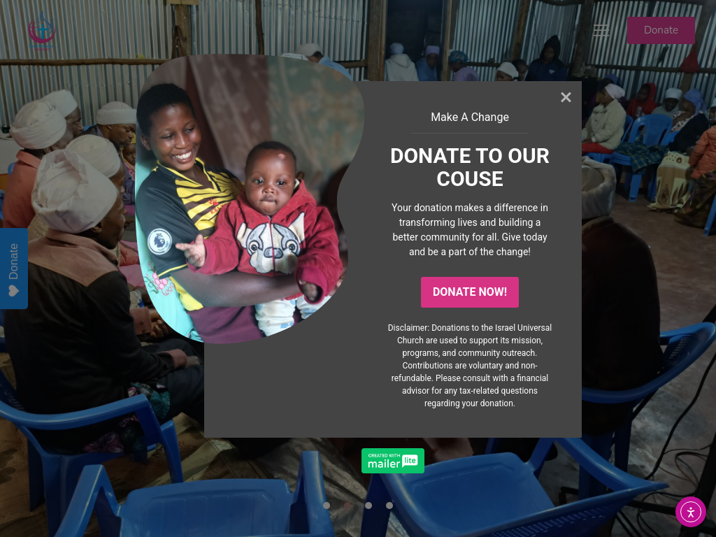 Screenshot of the Israel Universal Church Website project