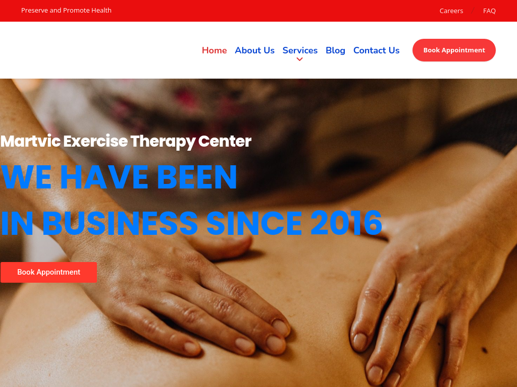 Screenshot of the Martvic Exercise Therapy project