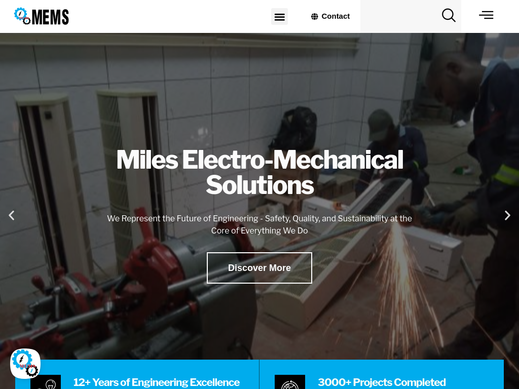Screenshot of the Miles Electromechanical Solutions project
